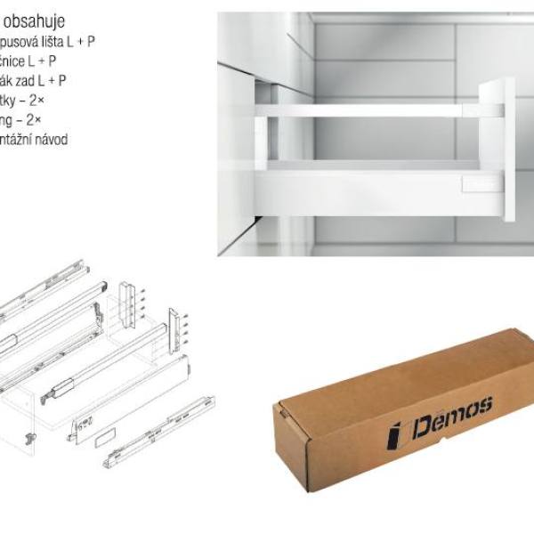 BLUM sada Antaro D 500 mm/65 kg, Blumotion/TOB, šedá R9006