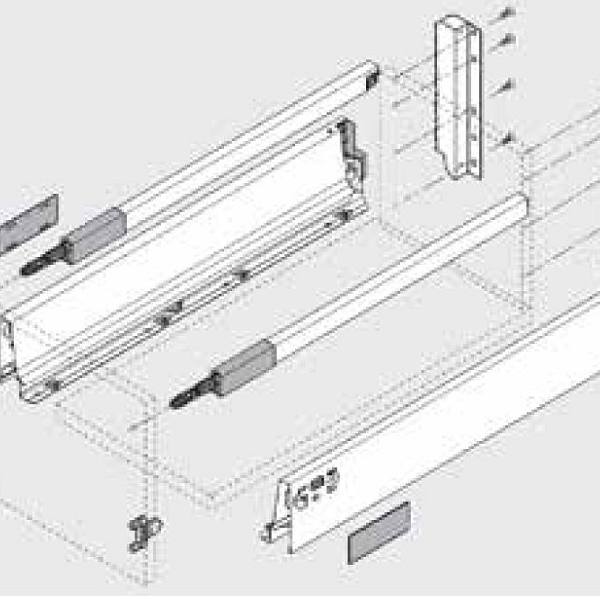 BLUM sada Antaro D 500 mm/30 kg, Blumotion/TOB, bílá SW