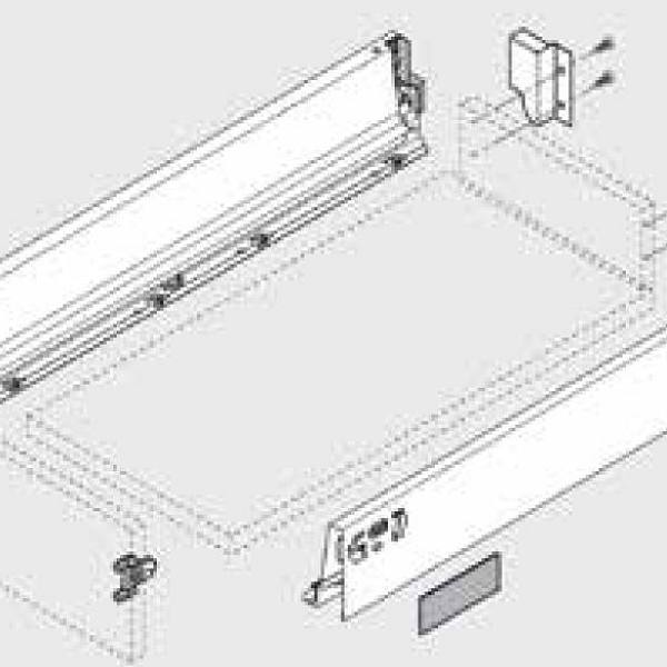 BLUM sada Antaro M 450 mm/30 kg, Blumotion/TOB, šedá R9006