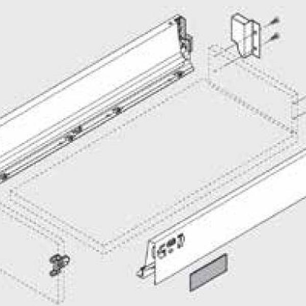 BLUM sada Antaro M 500 mm/30 kg, Blumotion/TOB, bílá SW