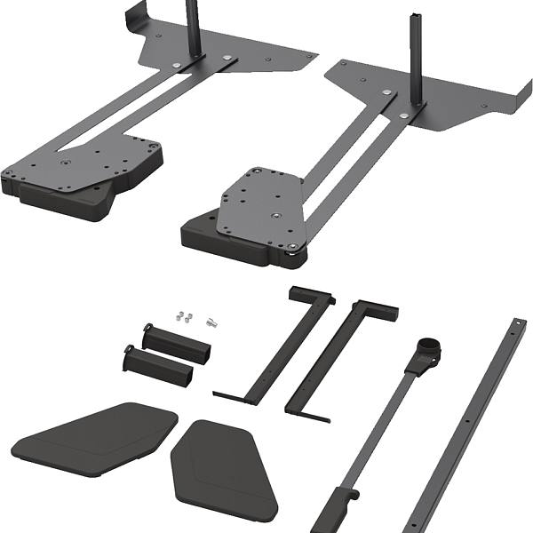 KES Conero sklopná šatní tyč s policí, LW 985-1168mm, 18kg, černá