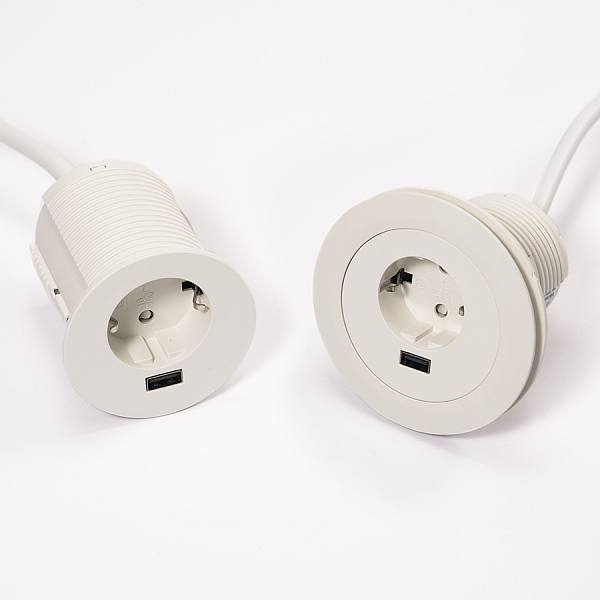 VersaTag 1x 230V, 1x USB-A, bílá, Schuko