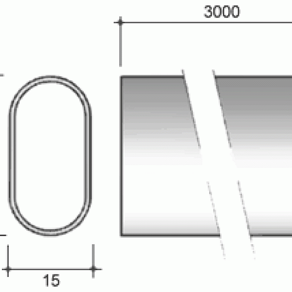 STRONG Tyč šatní oválná 30/15/3000mm chrom