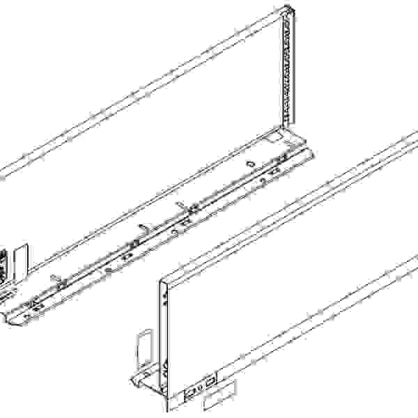 BLUM 770C6502S bočnice Legrabox C 650mm šedá