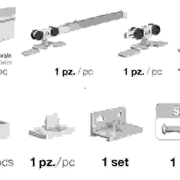 Posuvné interiérové kování 1399/280 40kg 2x tlumič