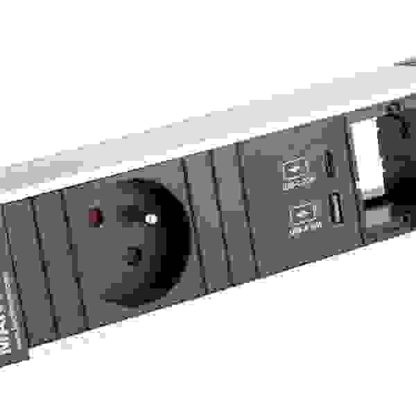 BACHMANN 916.527 zásuvková jednotka 1x 230V + USB A/C 22W + 1x volný modul