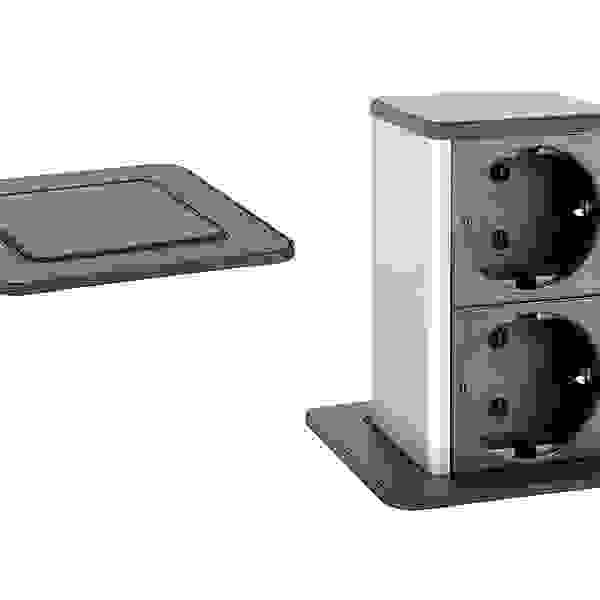 STRONG PowerUp zásuvka, 2x230V, Černá, Schuko