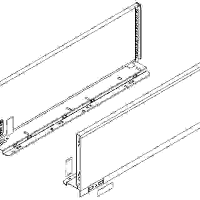 BLUM 770F6502S bočnice Legrabox F 650mm šedá