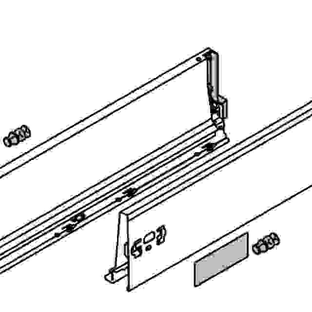 BLUM 378K6002SA bočnice Antaro 600 šedá P+L