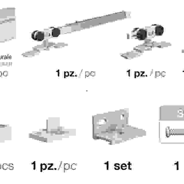 Posuvné interiérové kování 1399/280 40kg 2x tlumič